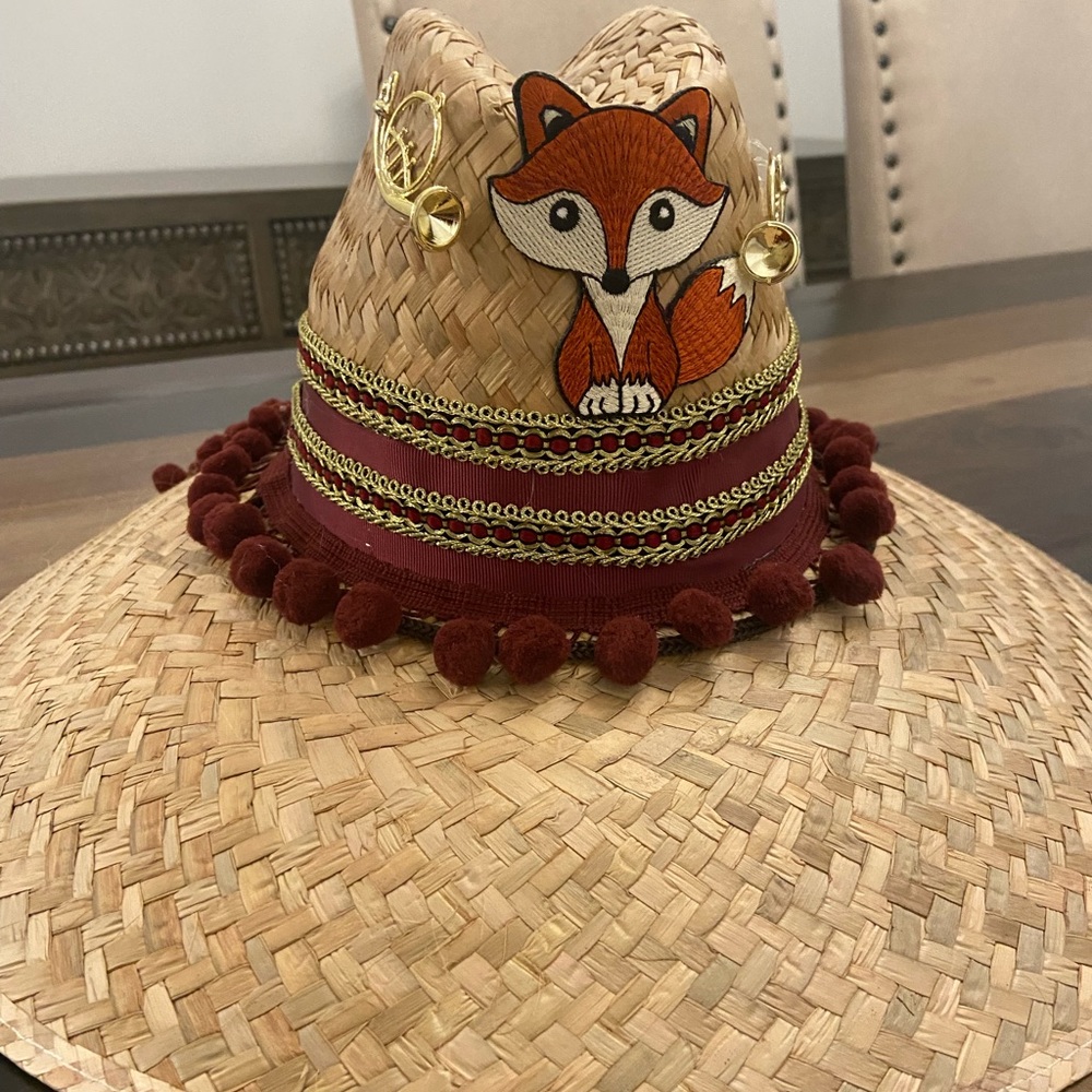 Equestrian straw sun hats. Homemade.